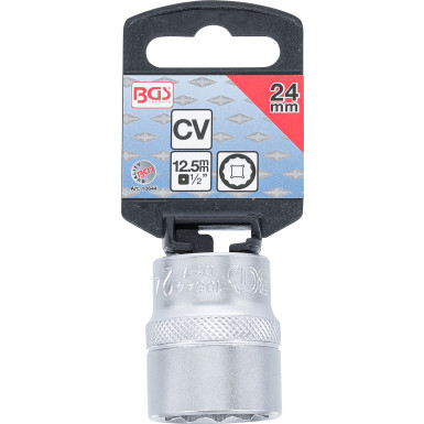 BGS Steckschlüssel-Einsatz Zwölfkant | Antrieb Innenvierkant 12,5 mm (1/2"""") | SW 24 mm | 10644