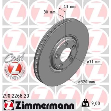 ZIMMERMANN Bremsscheibe | 290.2268.20