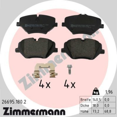ZIMMERMANN Bremsbelagsatz, Scheibenbremse | 26695.180.2