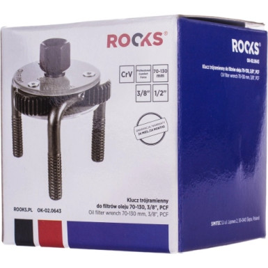 OK-02.0643 Dreiarmiger Schlüssel für Ölfilter 70-130, 3/8