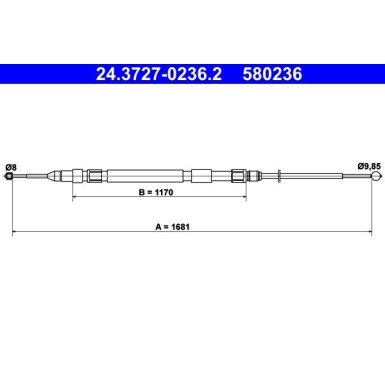 24.3727-0236.2 Seilzug, Feststellbremse 24.3727-0236.2 Seilzug, Feststellbremse