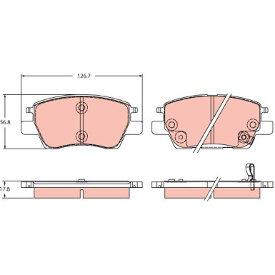 Bremsklötze VA | OPEL Ampera-E, Astra 15 | GDB2387 Bremsklötze VA | OPEL Ampera-E, Astra 15 | GDB2387