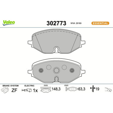 VALEO Bremsbeläge 302773
