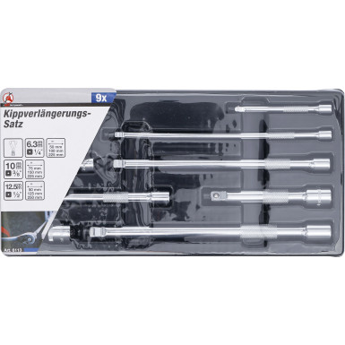 BGS Kippverlängerungs-Satz 6,3 mm (1/4 ) / 10 mm (3/8 ) / 12,5 mm (1/2 ) 9-tlg BGS Do it yourself 6113