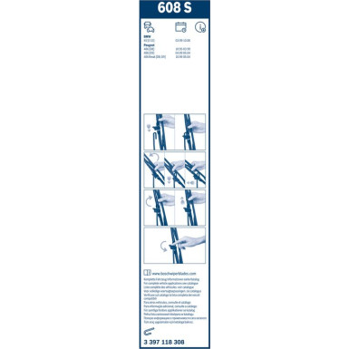 BOSCH | Wischerblatt 608S | TWIN-Spoiler | 3397118308