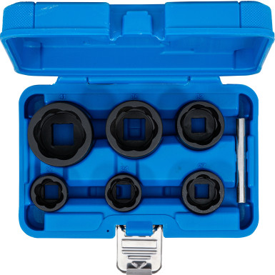 BGS Spiral-Profil-Steckschlüssel-Satz / Schraubenausdreher | Antrieb Innenvierkant 12,5 mm (1/2"""") + 20 mm (3/4"""") | SW 22 - 41 mm | 6-tlg | 5268