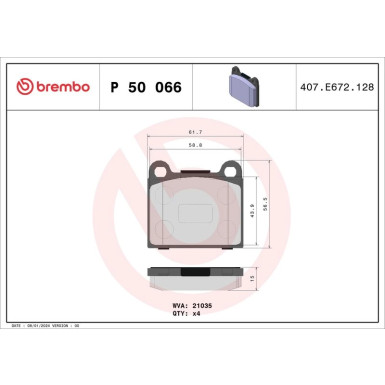 BREMBO Bremsklötze HA | MERCEDES S-Klasse 72-91 | P 50 066