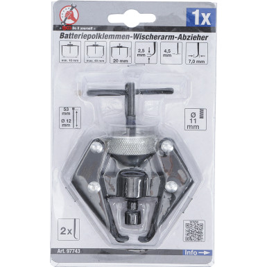 BGS Polklemmen-, Wischerarm-Abzieher, 2-armig BGS Do it yourself 97743