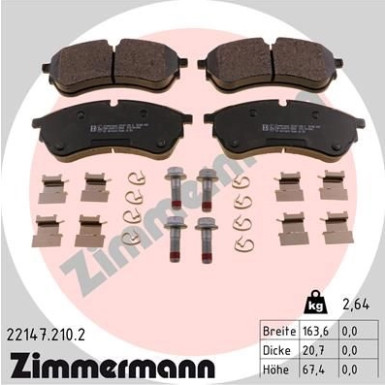 ZIMMERMANN Bremsbelagsatz, Scheibenbremse ZIMMERMANN Bremsbelagsatz, Scheibenbremse