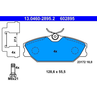 Bremsbelagsatz Renault P. Laguna/Megane/Scenic 95-03 | 13.0460-2895.2