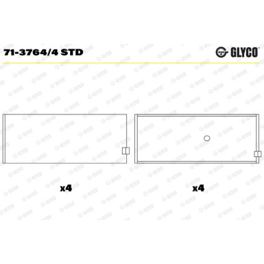GLYCO Pleuellager 71-3764/4 STD