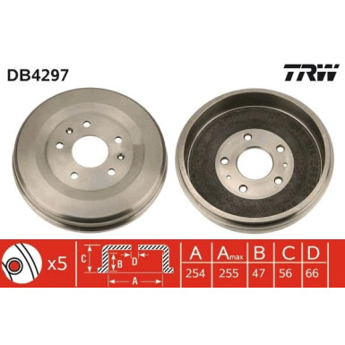 52 472 016 Bremstrommel | LAND ROVER FREELANDER 1.8 16V 4x4 00 - 06 | DB4297