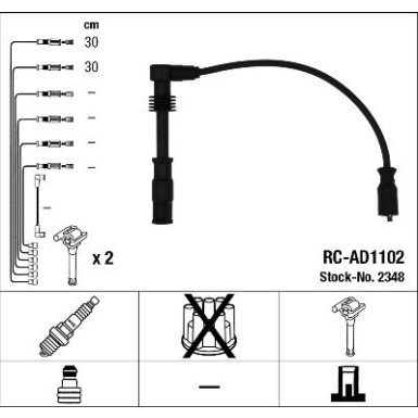 RC-AD1102 NGK | Zündkabelsatz | VW Passat 97-00 | 2348
