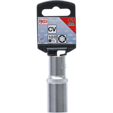 BGS Steckschlüssel-Einsatz Super Lock, tief | Antrieb Innenvierkant 10 mm (3/8"""") | SW 17 mm | 2607