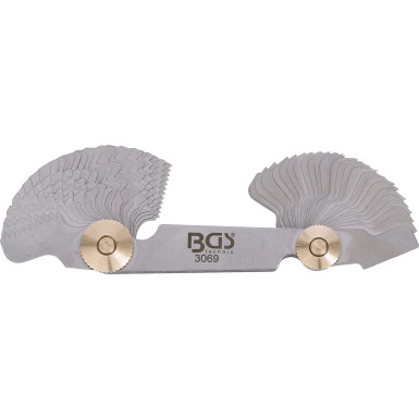 BGS Doppel-Gewindeschablone, 52 Blatt | metrisch 0,25 - 6,0 mm, Whitworth 4G - 62G | 3069