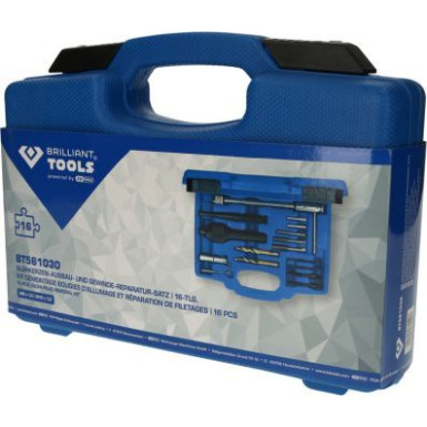 BRILLIANT TOOLS Kit zum Entfernen von Glühkerzen und zum Reparieren von Gewinden | 3-teilig | BT561030