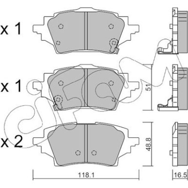 CIFAM Bremsbelagsatz, Scheibenbremse | 822-1228-0