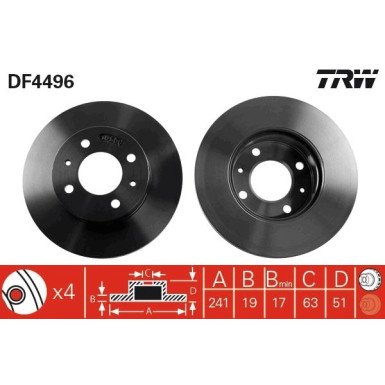 Bremsscheibe Hyundai P. Accent 99 | DF4496