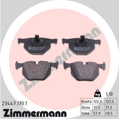 ZIMMERMANN Bremsbeläge | 23447.170.1