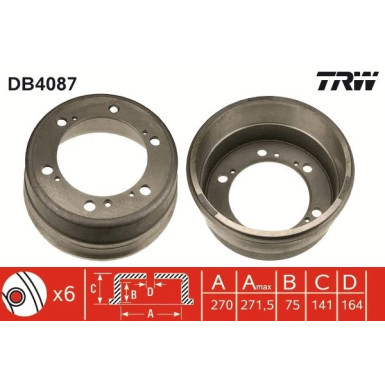 TRW Bremstrommel DB4087 TRW Bremstrommel DB4087