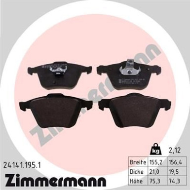 ZIMMERMANN Bremsbeläge ZIMMERMANN Bremsbeläge