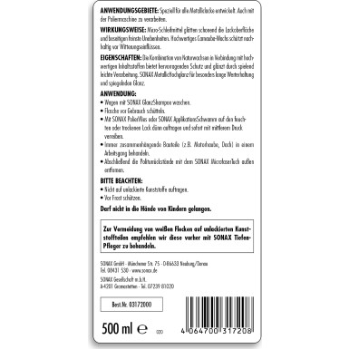 Sonax Metallic Hochglanz 500ml MetallicHochglanz 03172000