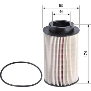 Kraftstofffiltereinsatz | MAN TGA,TGL,TGM,VW,TEMSA 79 | F 026 402 028