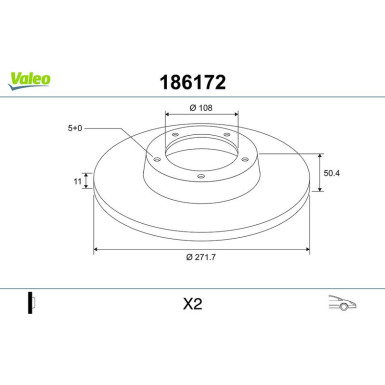 VALEO Bremsscheibe 186172