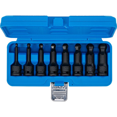 BGS Kraft-Bit-Einsatz-Satz | Länge 75 mm | Antrieb Innenvierkant 12,5 mm (1/2"""") | Innensechskant mit Kugelkopf 6 - 19 mm | 8-tlg | 5488