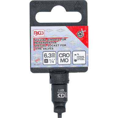 BGS Ventileindrehwerkzeug für Stahlventile Antrieb Innenvierkant 6,3 mm (1/4\u0093) | 8311