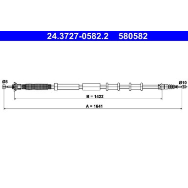 ATE Handbremsseil Seilzug Festellbremse ATE Handbremsseil Seilzug Festellbremse