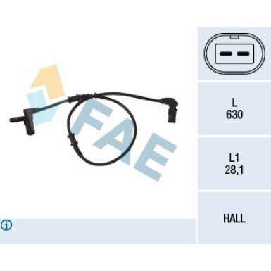 FAE Sensor, Raddrehzahl 78052 FAE Sensor, Raddrehzahl 78052