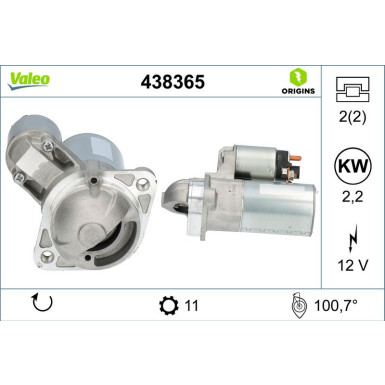 Anlasser Valeo Origins New OE TECHNOLOGIE 438365