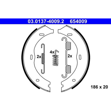 03.0137-4009.2 Bremsbackensatz, Feststellbremse 03.0137-4009.2 Bremsbackensatz, Feststellbremse