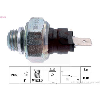 1.800.001 Öldruckschalter Made in Italy - OE Equivalent 1.800.001 Öldruckschalter Made in Italy - OE Equivalent