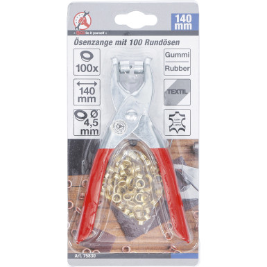 BGS Ösenzange mit 100 Rundösen 4,5 mm BGS Do it yourself 75830