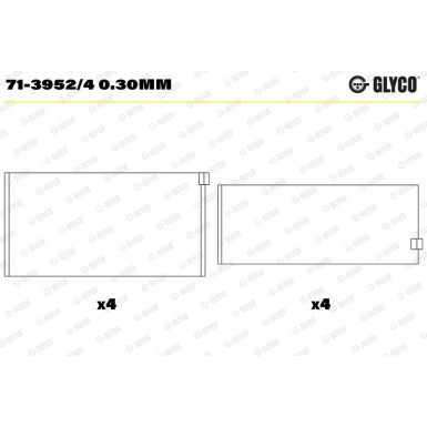 Pleuellager 71-3952/4 0.30mm