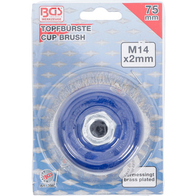 BGS Topfbürste | Aufnahme M14 x 2 | Ø 75 mm x 57 mm | 3983