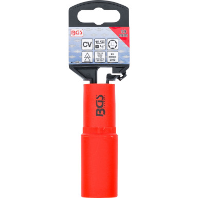 BGS VDE-Steckschlüssel-Einsatz Sechskant | Antrieb Innenvierkant 12,5 mm (1/2"""") | SW 19 mm | 72069