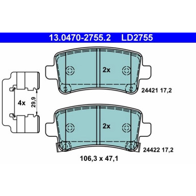 Bremsbelagsatz Saab T. 9-5 2,0-2,8 10-12 Keramik | 13.0470-2755.2