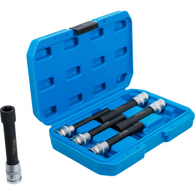 BGS Steckschlüssel-Einsatz-Satz E-Profil, extra lang | Antrieb Innenvierkant 12,5 mm (1/2"""") | SW E10 - E20 | 6-tlg | 2028