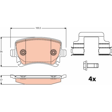 Bremsklötze HA | VW EOS, Scirocco 06 | GDB2083 Bremsklötze HA | VW EOS, Scirocco 06 | GDB2083