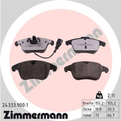 ZIMMERMANN Bremsbeläge 24333.900.1
