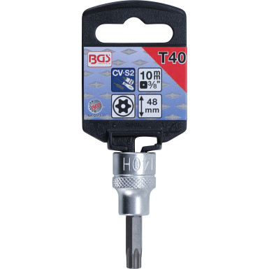 BGS Bit-Einsatz | Antrieb Innenvierkant 10 mm (3/8"""") | T-Profil (für Torx) mit Bohrung T40 | 2575