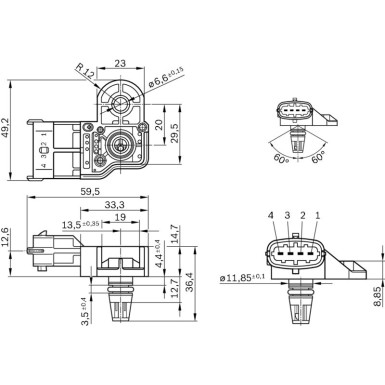 0 261 230 280 Sensor, Saugrohrdruck
