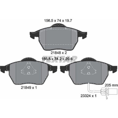 Bremsbelagsatz Vw P. Sharan 00- 1 Sensor | 2184903