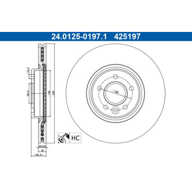 Bremsscheibe Volvo P. C70/S40/V40/V50 04 | 24.0125-0197.1