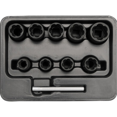YT-0603 Spezialausdreheinsatz-Set 10-Tlg. 3/8