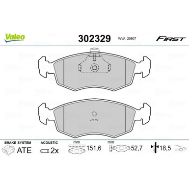 VALEO Bremsbeläge | 302329