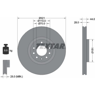 Bremsscheibe Opel P. Astra/Zafira 2.0 Turbo 05 PRO 92149803 Bremsscheibe Opel P. Astra/Zafira 2.0 Turbo 05 PRO 92149803
